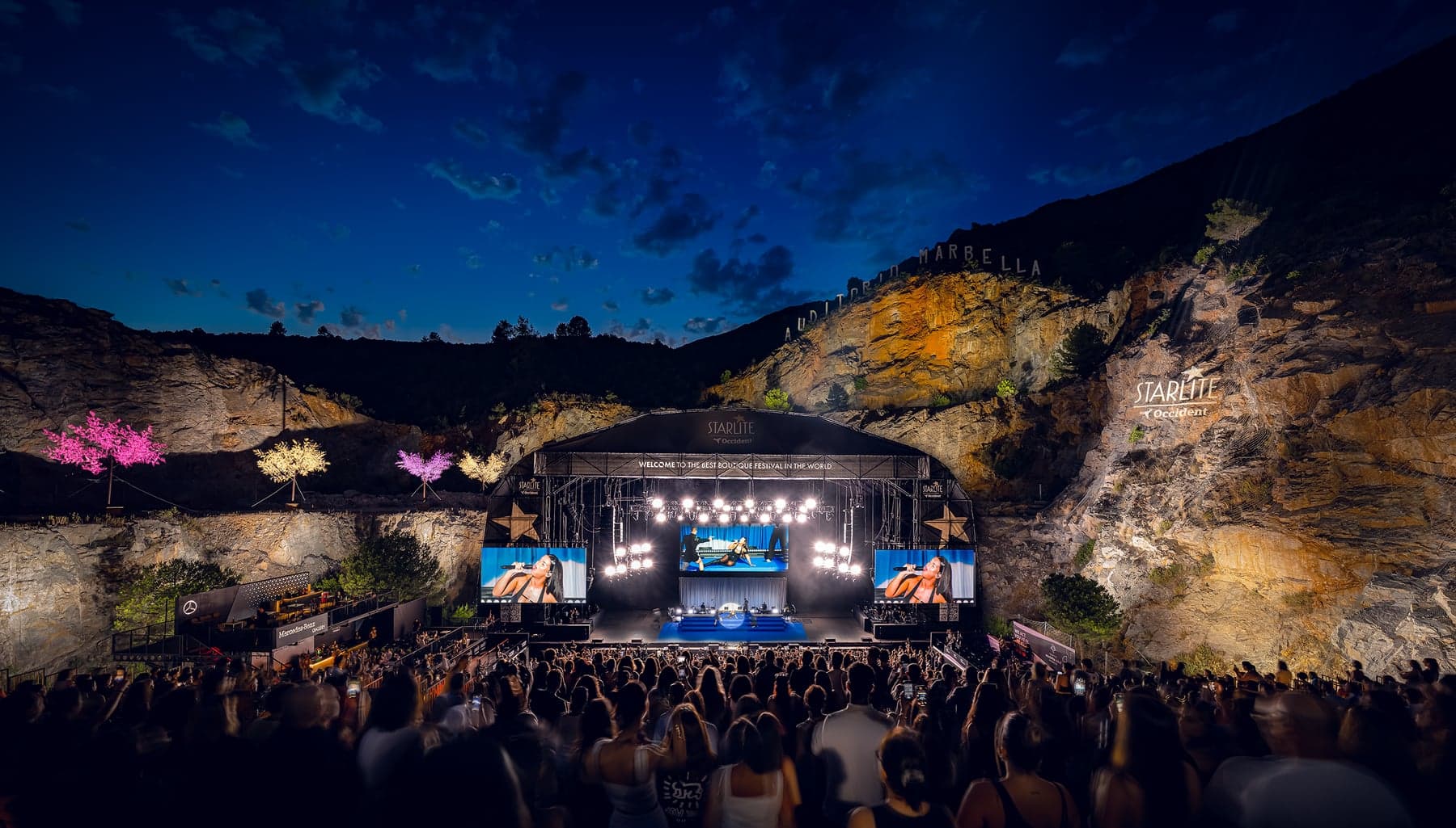 Concierto nocturno en el auditorio de La Cantera de Nagüeles, Starlite Occident Marbella